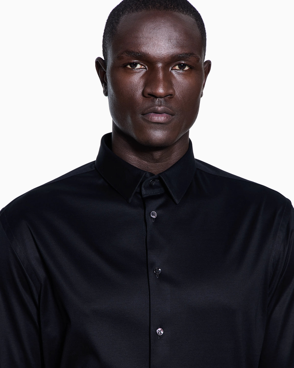 Plain-knit cotton interlock shirt