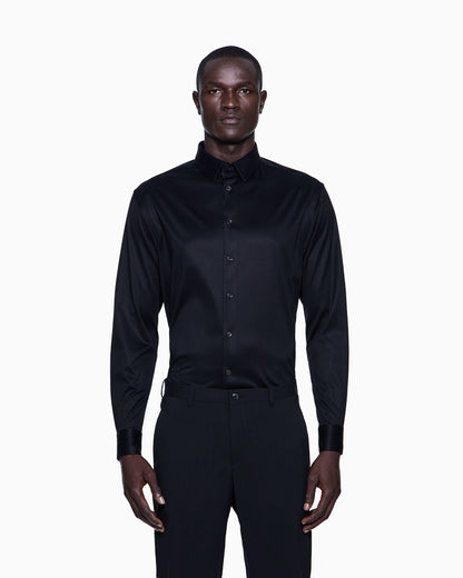 Plain-knit cotton interlock shirt
