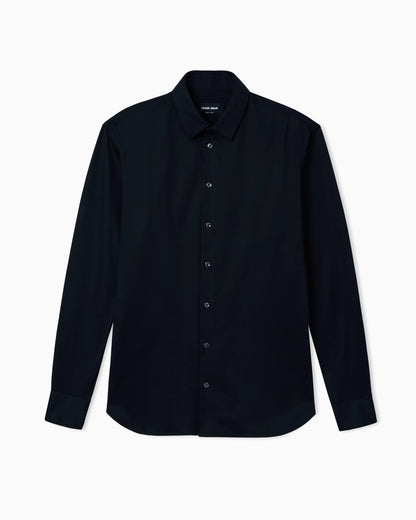 Plain-knit cotton interlock shirt