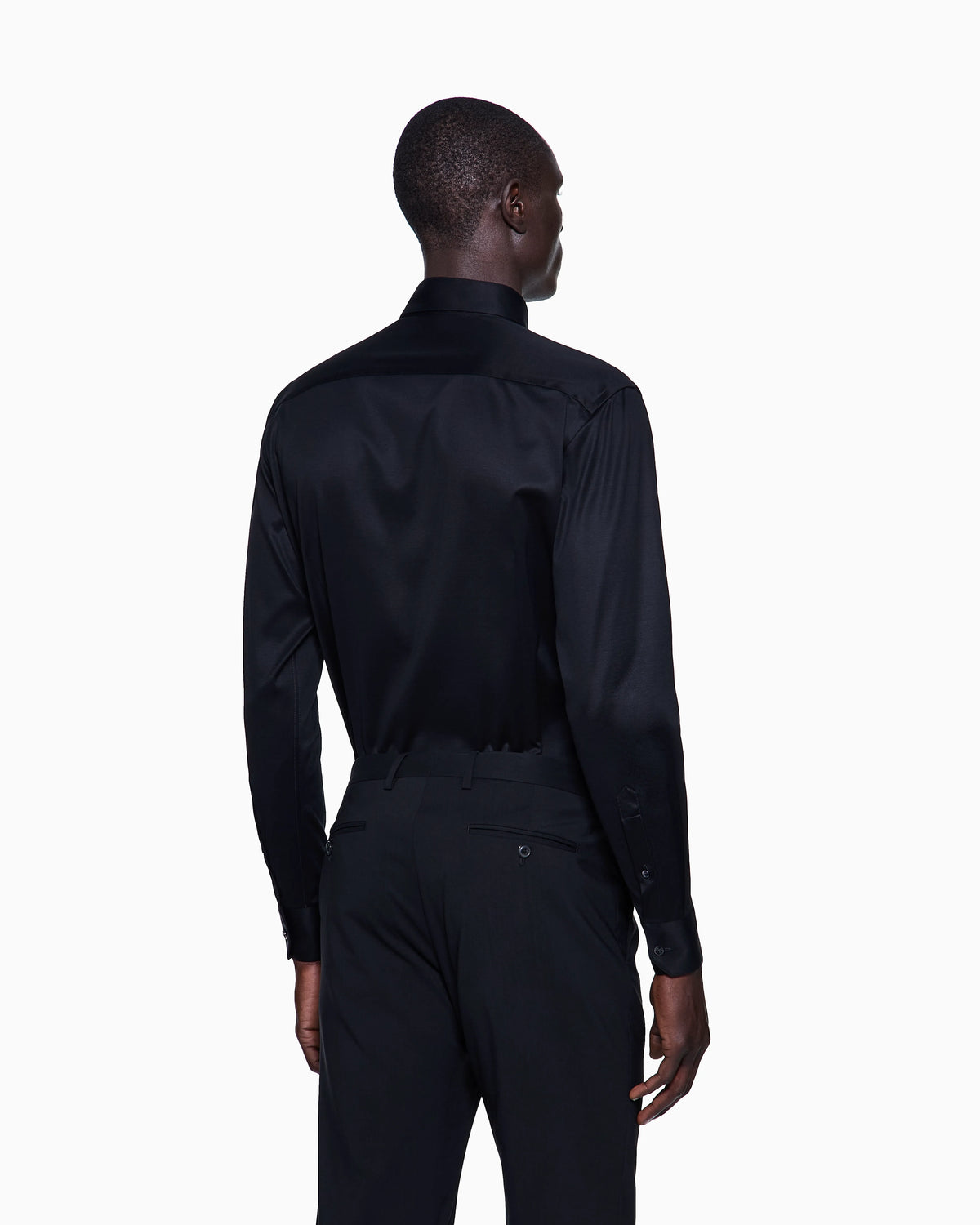 Plain-knit cotton interlock shirt
