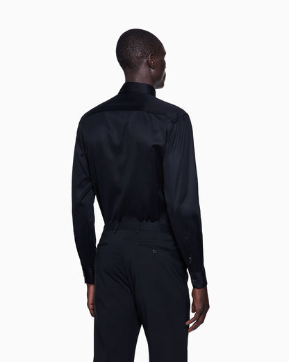 Plain-knit cotton interlock shirt