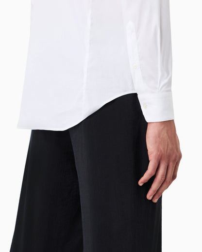 Plain-knit stretch cotton shirt