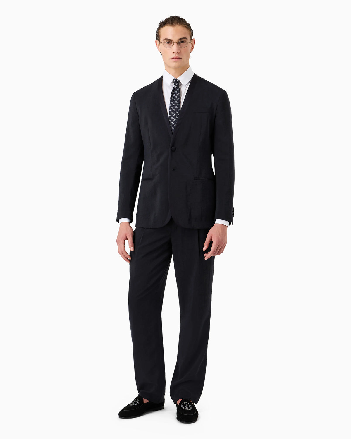 Plain-knit stretch cotton shirt