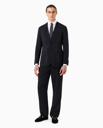 Plain-knit stretch cotton shirt