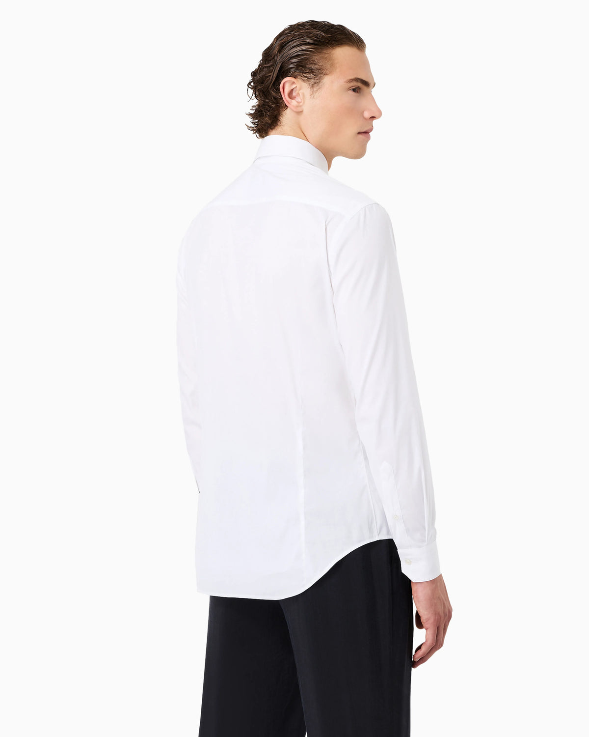 Plain-knit stretch cotton shirt