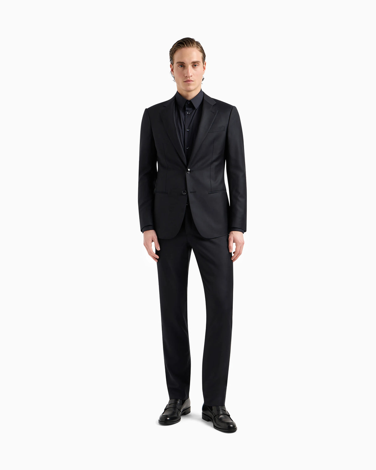 Plain-knit stretch cotton shirt