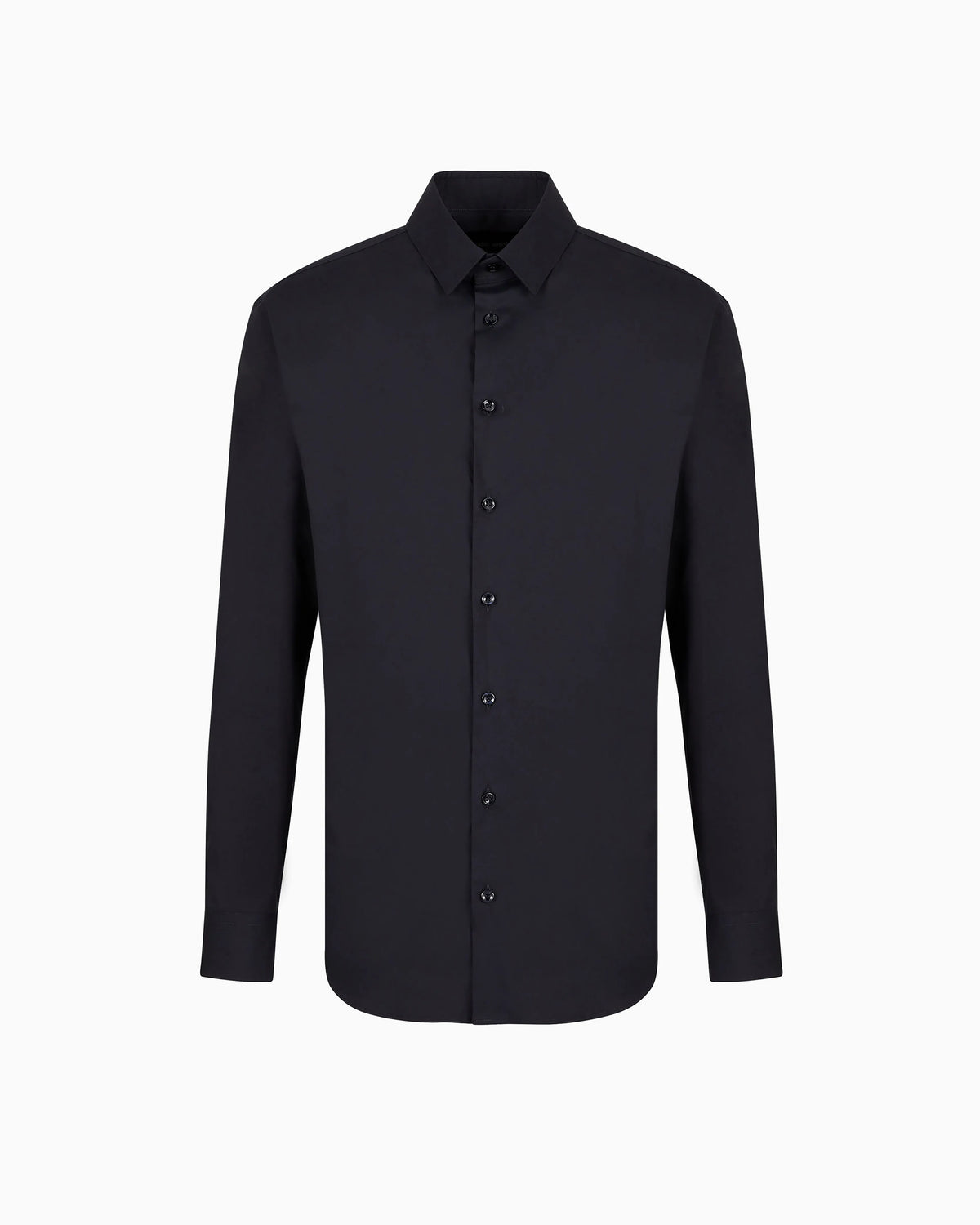Plain-knit stretch cotton shirt