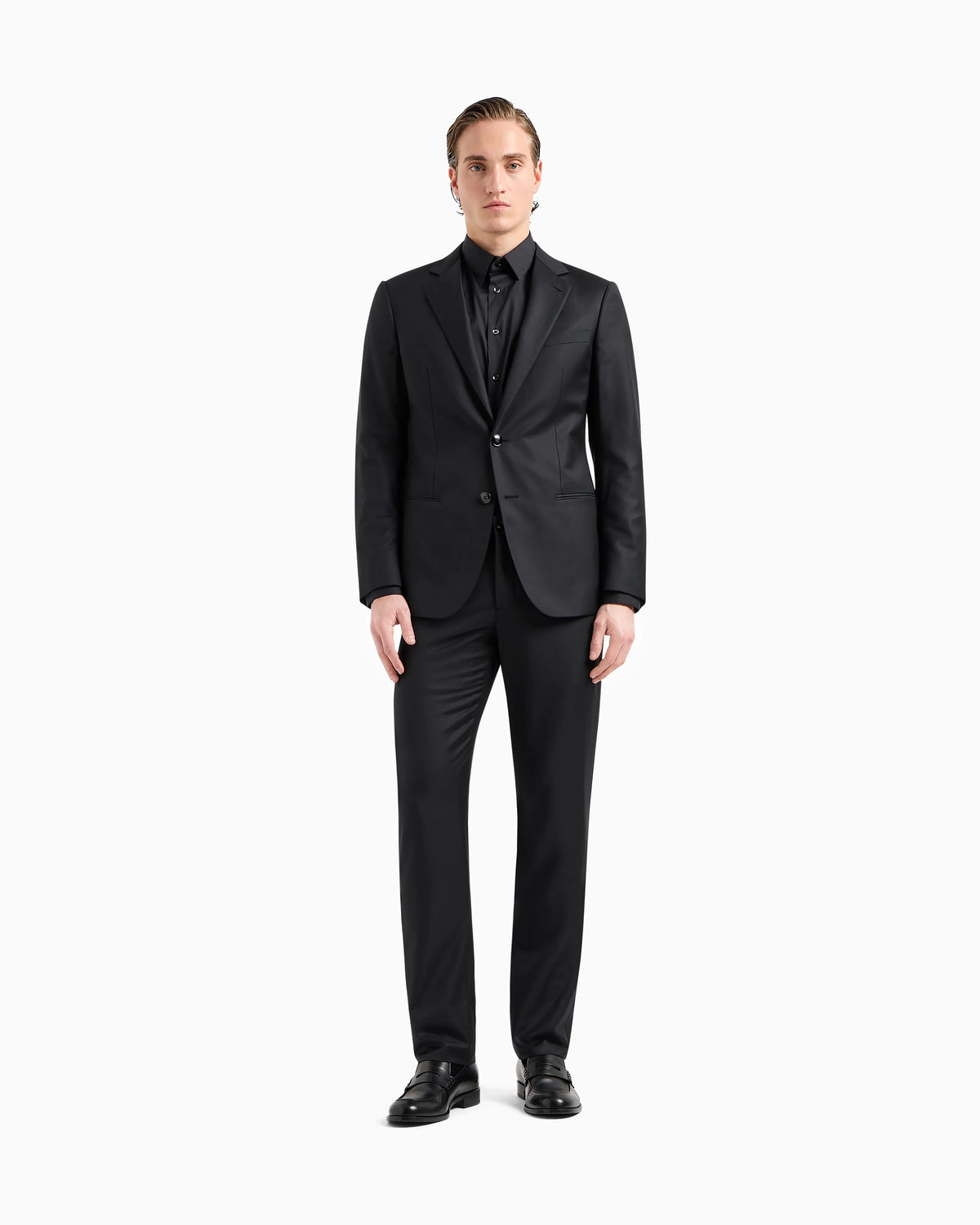 Plain-knit stretch cotton shirt