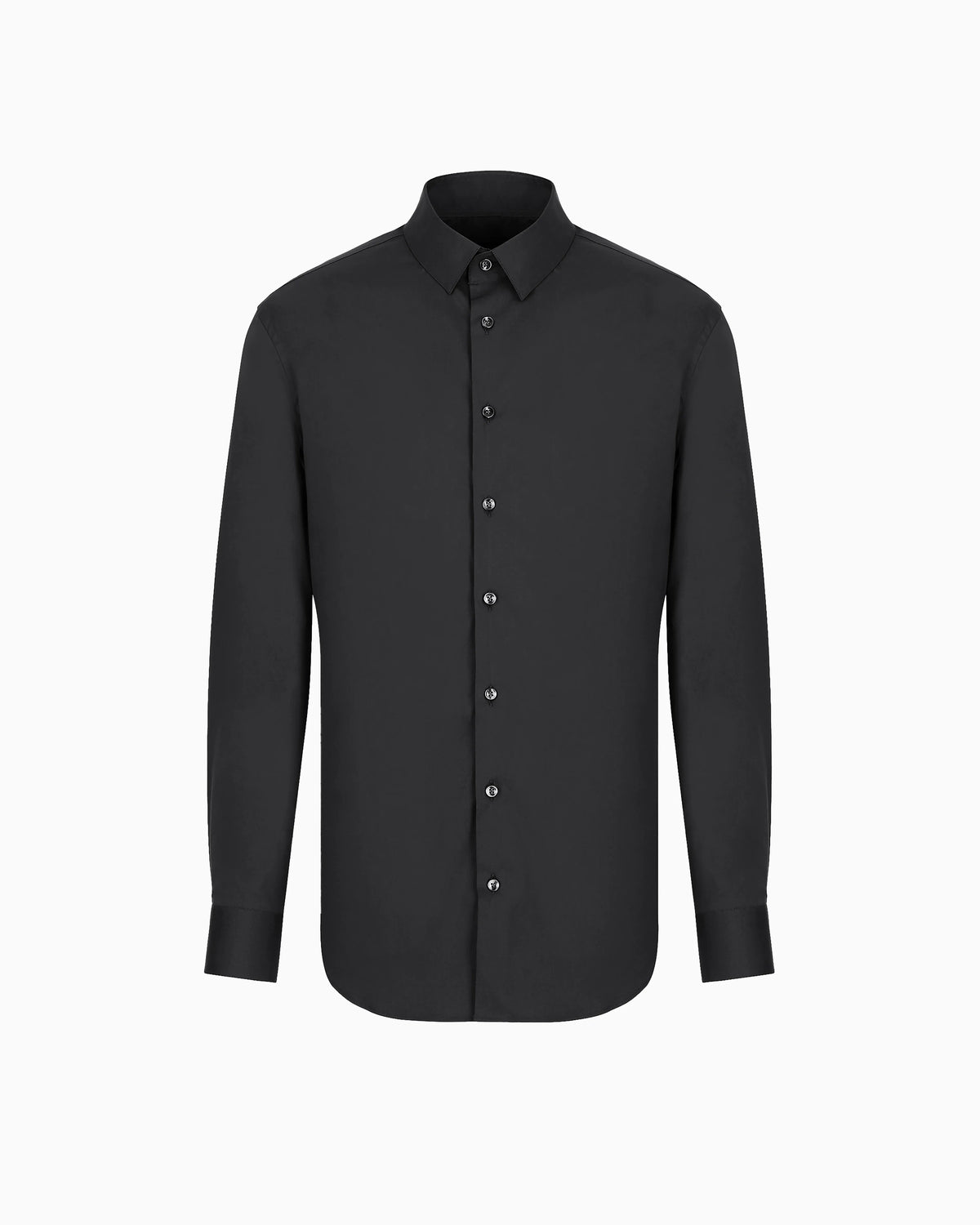 Plain-knit stretch cotton shirt