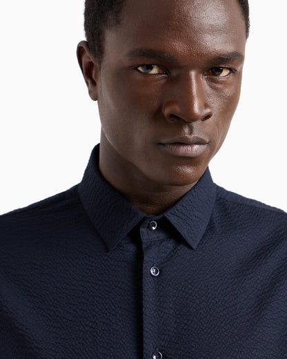 Regular-fit cotton-seersucker shirt