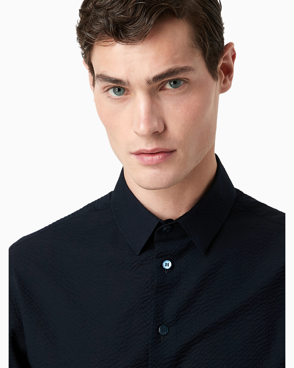 Regular-fit cotton-seersucker shirt