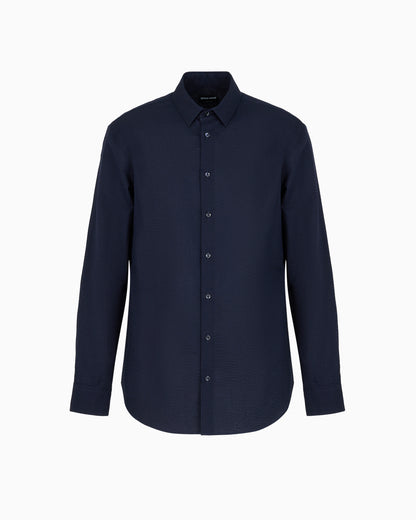 Regular-fit cotton-seersucker shirt
