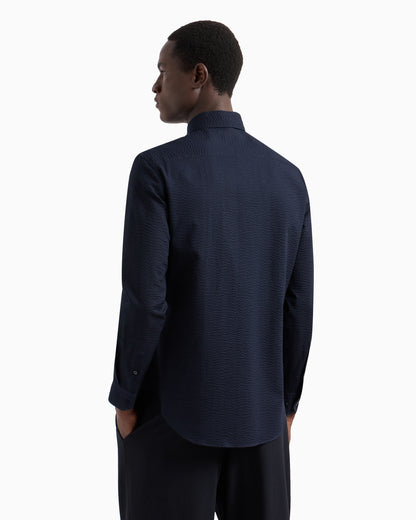 Regular-fit cotton-seersucker shirt