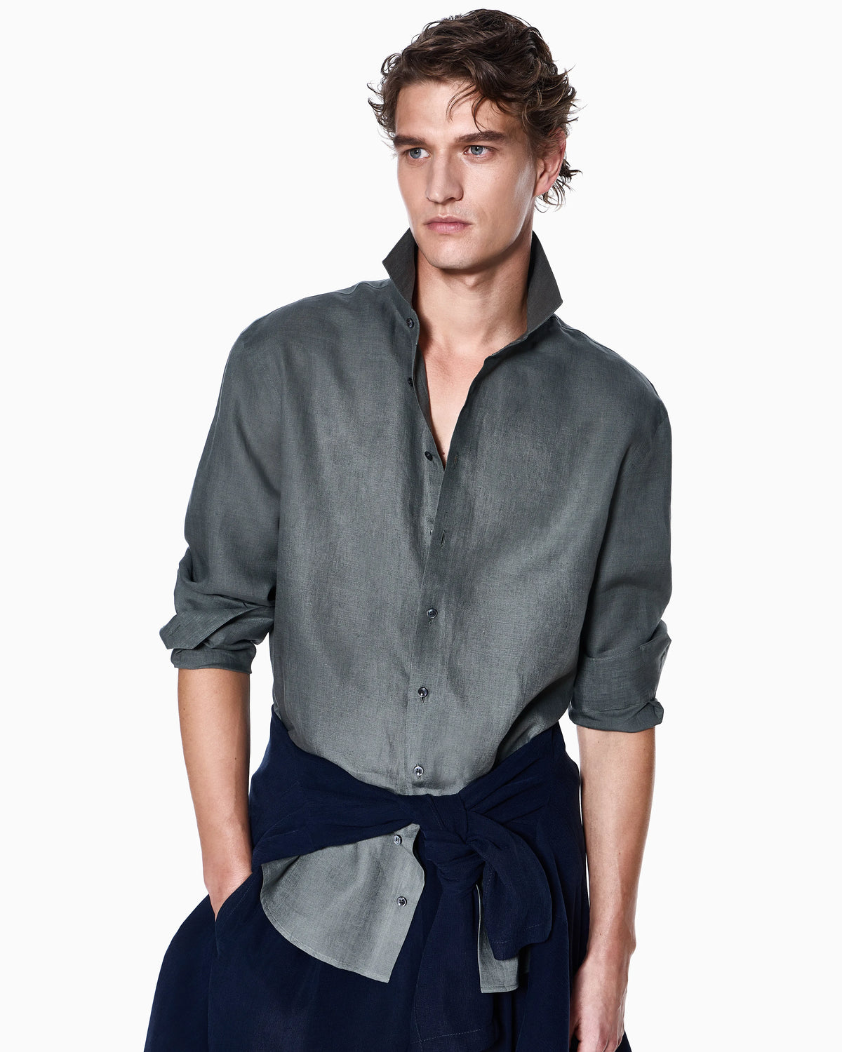Regular-fit shirt in linen