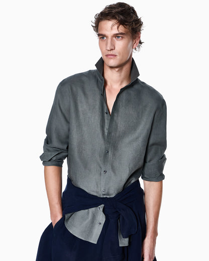 Regular-fit shirt in linen