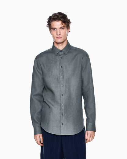 Regular-fit shirt in linen