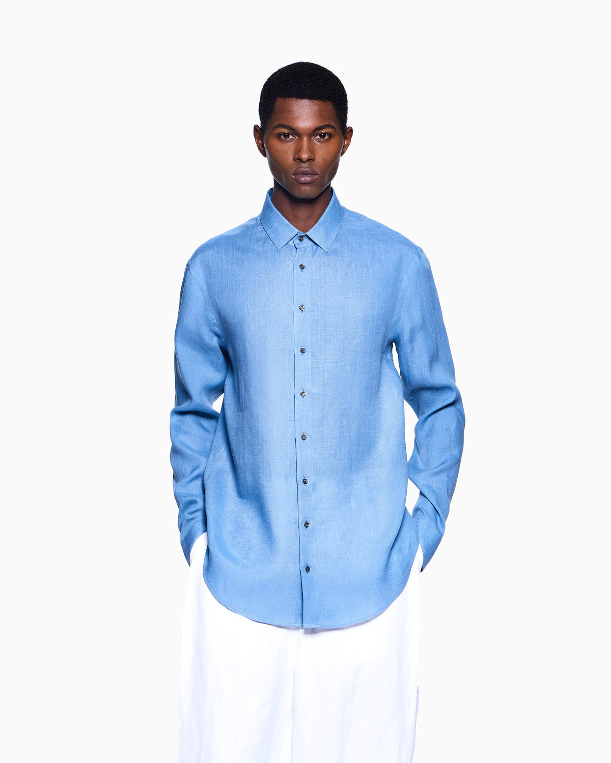 Regular-fit shirt in linen