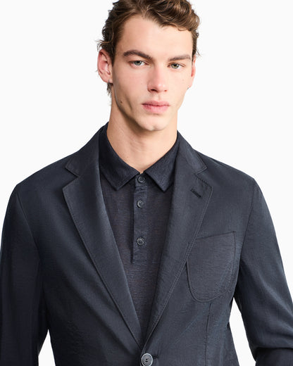 Upton Line single-breasted jacket in a silk-blend twill