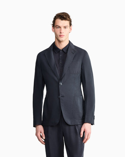 Upton Line single-breasted jacket in a silk-blend twill