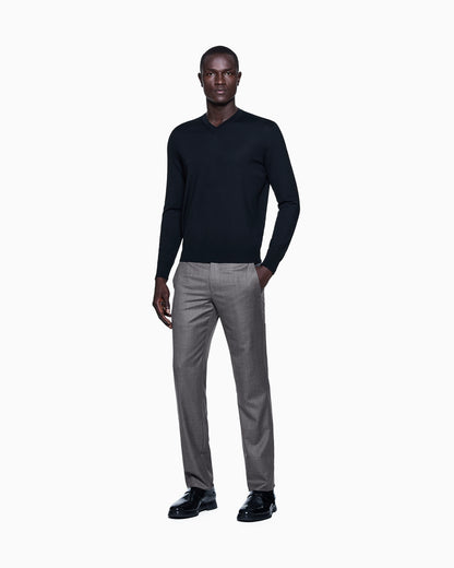 Wool and cashmere gabardine trousers