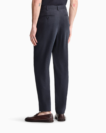Two-dart trousers in silk-blend twill