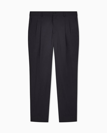 Two-dart trousers in silk-blend twill