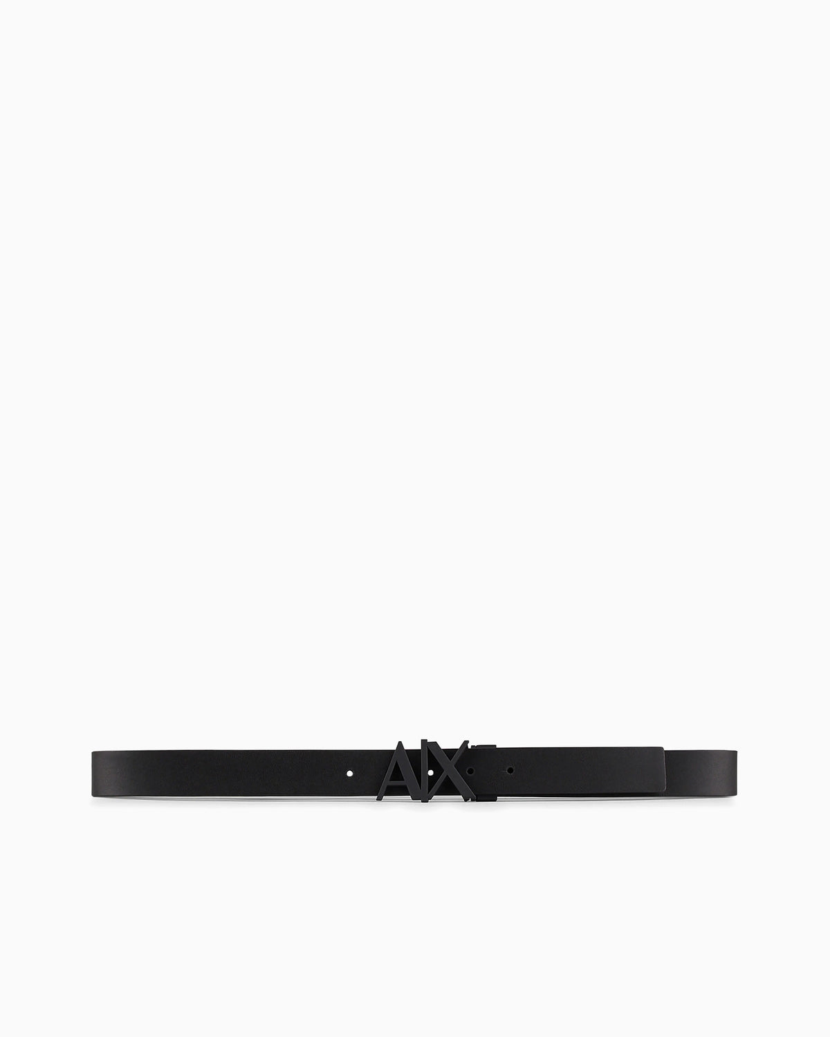 Leather belt with reversible plate buckle