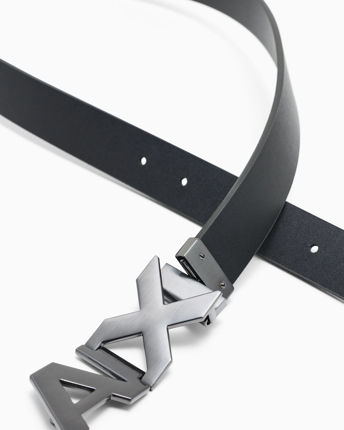 Plate belt in split leather with transfer coating