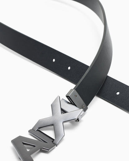 Plate belt in split leather with transfer coating