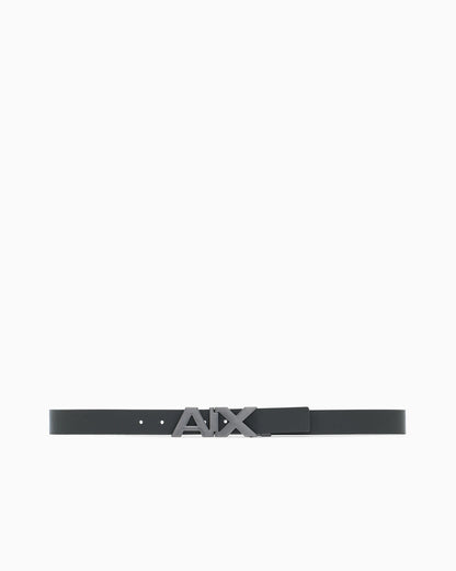 Plate belt in split leather with transfer coating