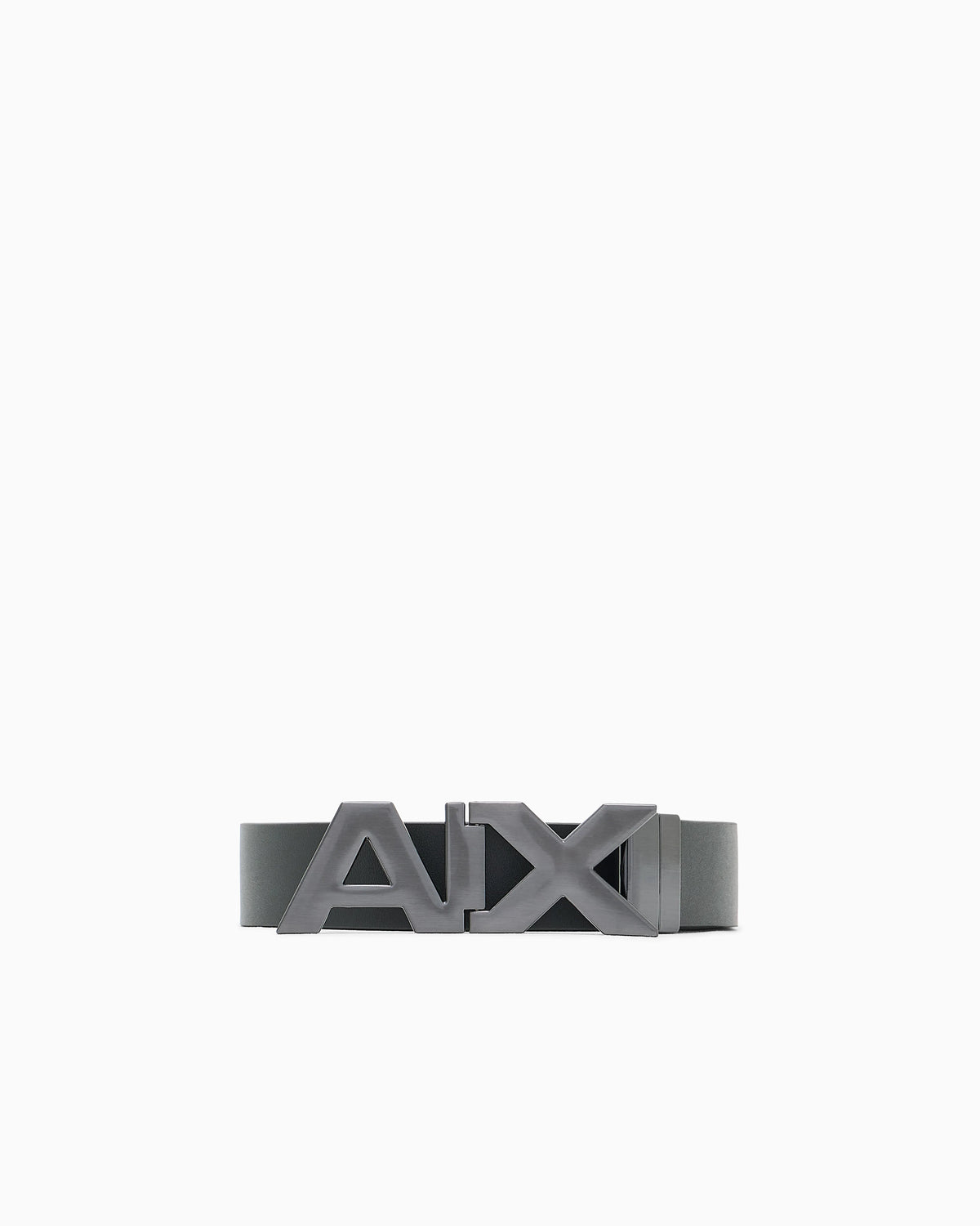 Plate belt in split leather with transfer coating