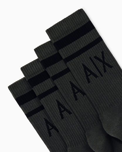 Two-pack tennis socks Essential in stretch cotton