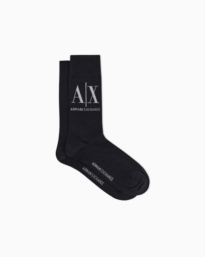 Cotton blend socks with ribbed cuffs and logo Icon
