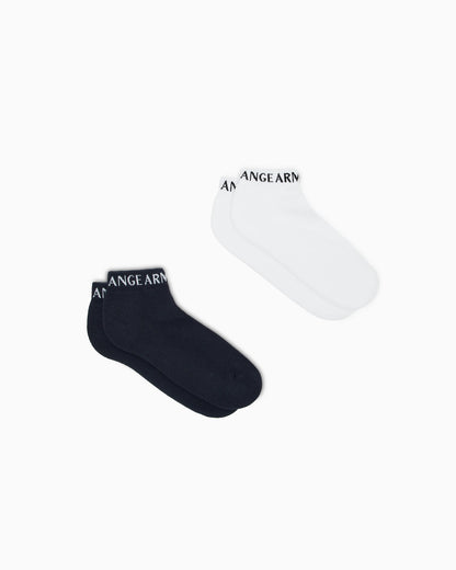 Two pairs of cotton blend ankle socks Essential