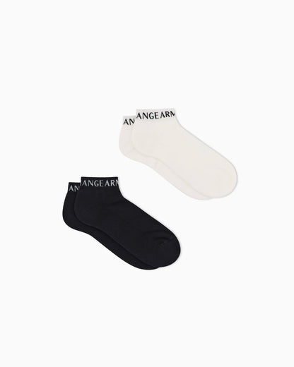 Two pairs of cotton blend ankle socks Essential