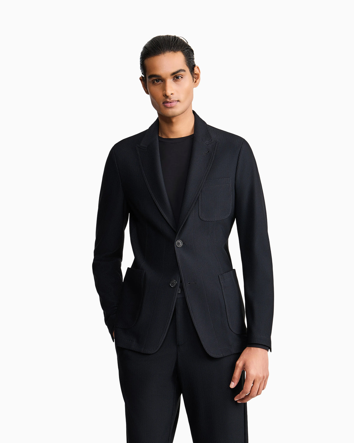 Technical single-breasted jacket with two buttons Icon