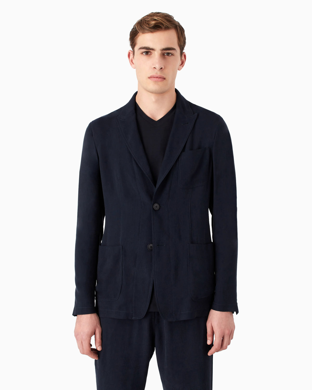 Cupro jacket with a single-breasted two-button design Icon