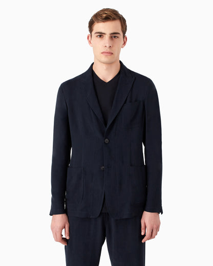 Cupro jacket with a single-breasted two-button design Icon