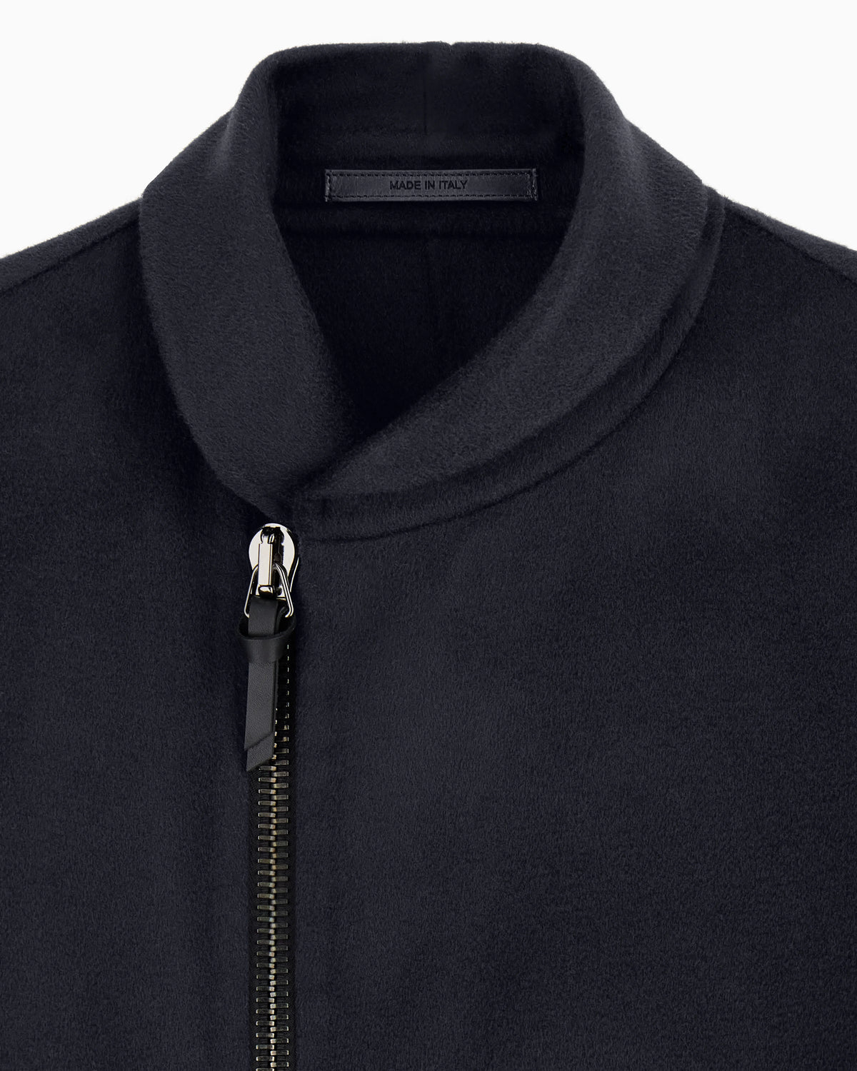 Wool cashmere blouson with asymmetrical zip closure Icon