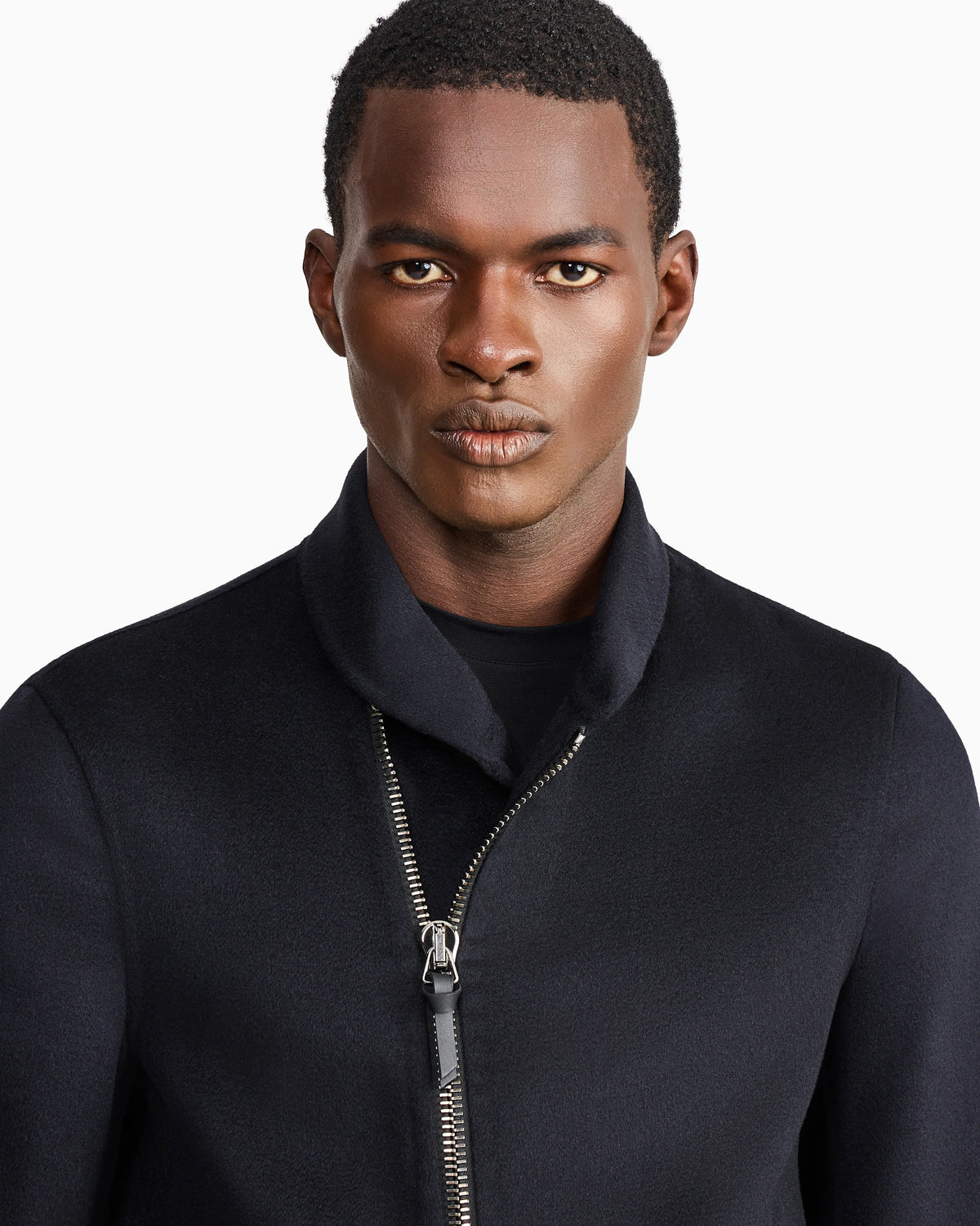 Wool cashmere blouson with asymmetrical zip closure Icon