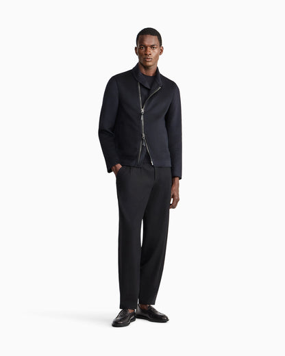 Wool cashmere blouson with asymmetrical zip closure Icon