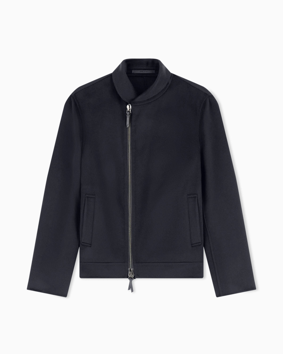 Wool cashmere blouson with asymmetrical zip closure Icon