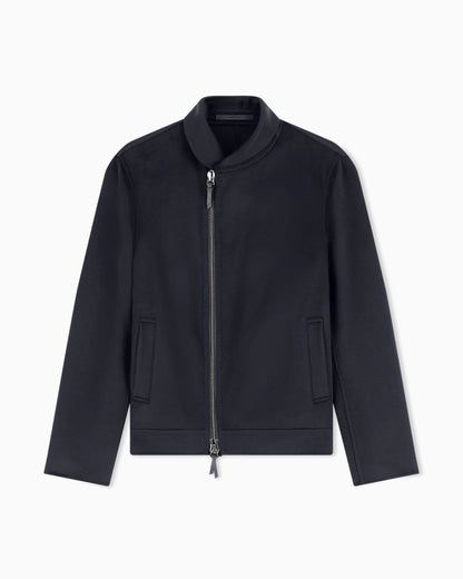 Wool cashmere blouson with asymmetrical zip closure Icon