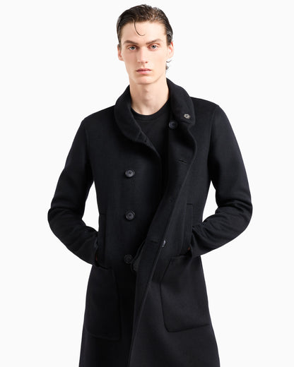 Cashmere coat with a double-breasted shawl collar Icon