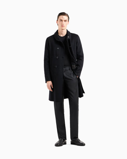 Cashmere coat with a double-breasted shawl collar Icon