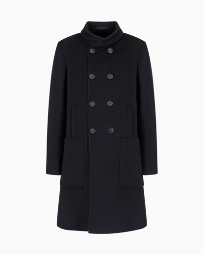 Cashmere coat with a double-breasted shawl collar Icon