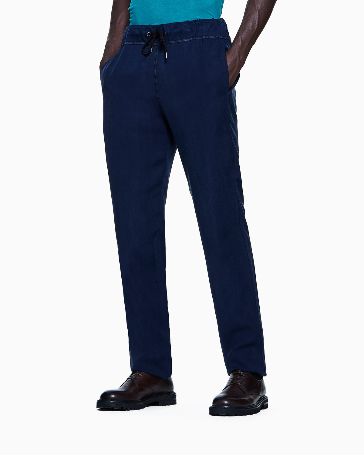Icon cupro drawstring trousers