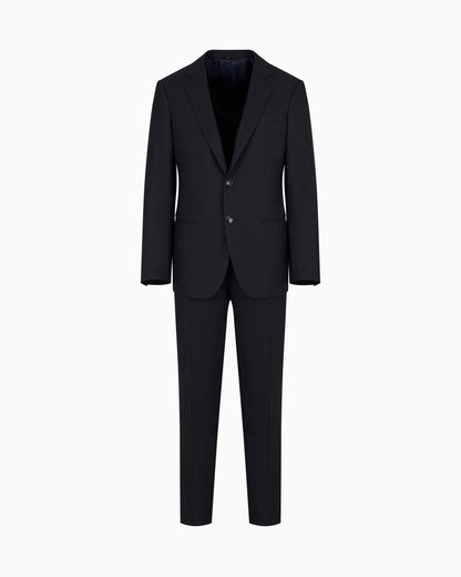Manhattan line virgin-wool single-breasted suit