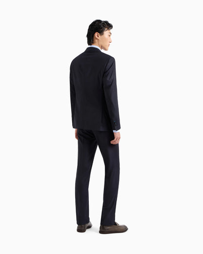 Manhattan line virgin-wool single-breasted suit