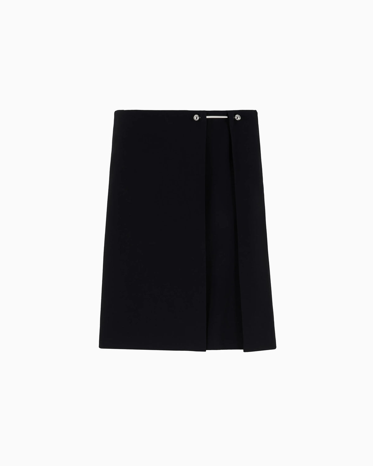 Envers satin skirt with a piercing-style closure